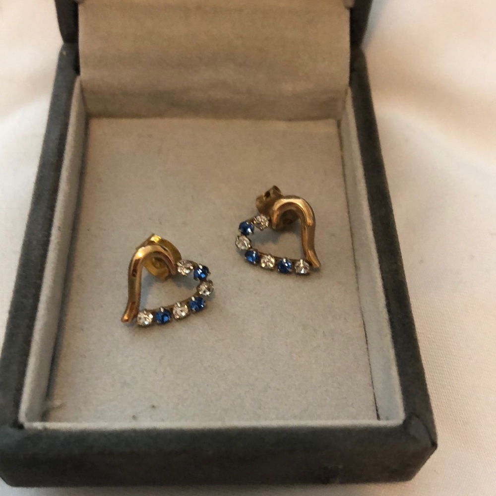 Sapphire and Diamond Heart Earrings